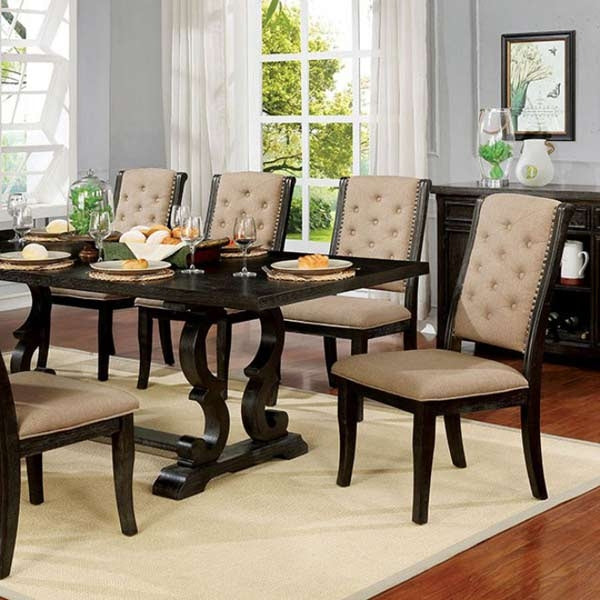 Furniture of America - Patience 7 Piece Dining Table Set in Dark Walnut - CM3577WN-7SET - GreatFurnitureDeal