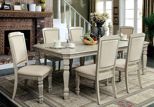 Furniture of America - HOLCROFT 9 Piece Dining Table Set in Antique White - CM3600T-9SET