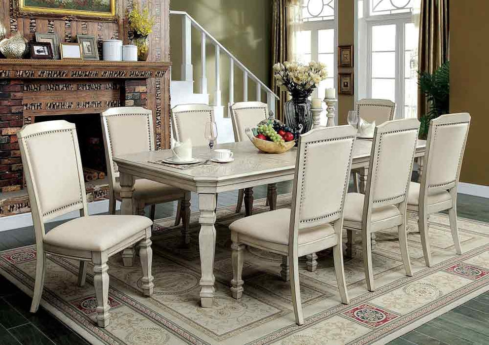 Furniture of America - HOLCROFT 7 Piece Dining Table Set in Antique White - CM3600T-7SET - GreatFurnitureDeal
