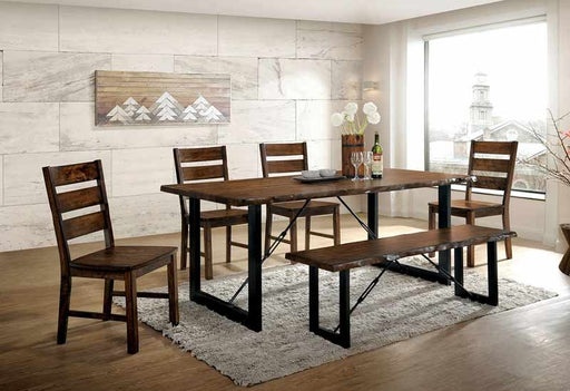 Furniture of America - Dulce 5 Piece Dining Table Set in Walnut - CM3604-5SET - GreatFurnitureDeal