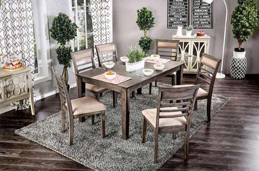 Furniture of America - Taylah 7 Piece Dining Room Set in Weathered Gray - CM3607T-7PK - GreatFurnitureDeal