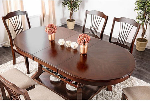 Furniture of America - Jordyn 7 Piece Dining Table Set in Brown Cherry - CM3626-7SET - Top View