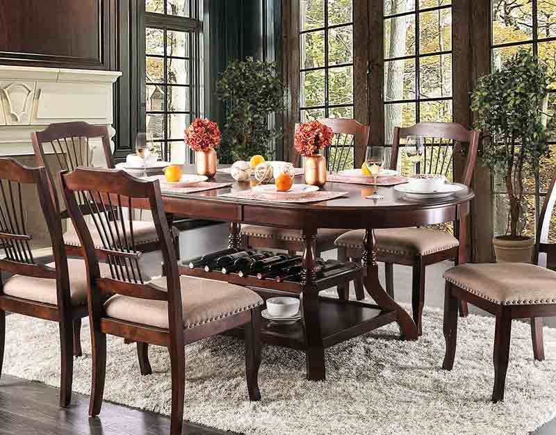 Furniture of America - Jordyn 5 Piece Dining Table Set in Brown Cherry - CM3626-5SET - Dining Table