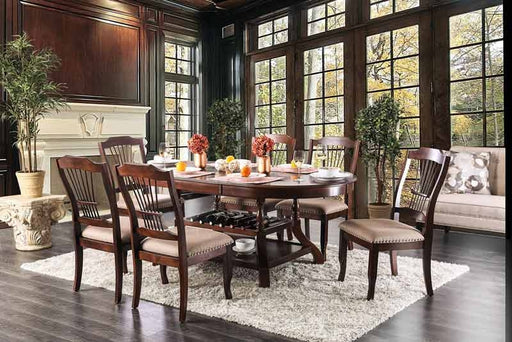 Furniture of America - Jordyn 7 Piece Dining Table Set in Brown Cherry - CM3626-7SET
