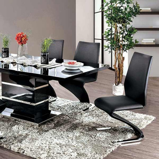 Furniture of America - Midvale 7 Piece Dining Table Set in Black-Chrome - CM3650-7SET - GreatFurnitureDeal