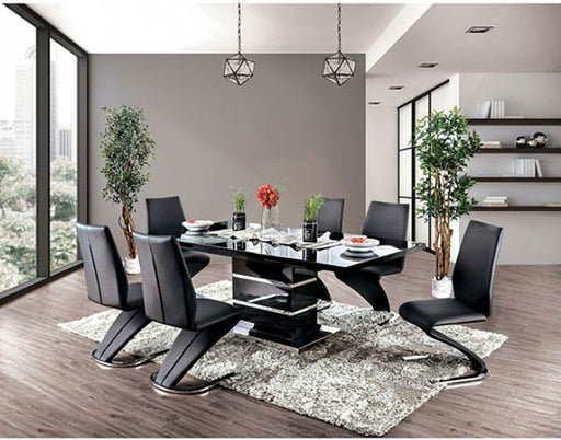 Furniture of America - Midvale 5 Piece Dining Table Set in Black-Chrome - CM3650-5SET - GreatFurnitureDeal