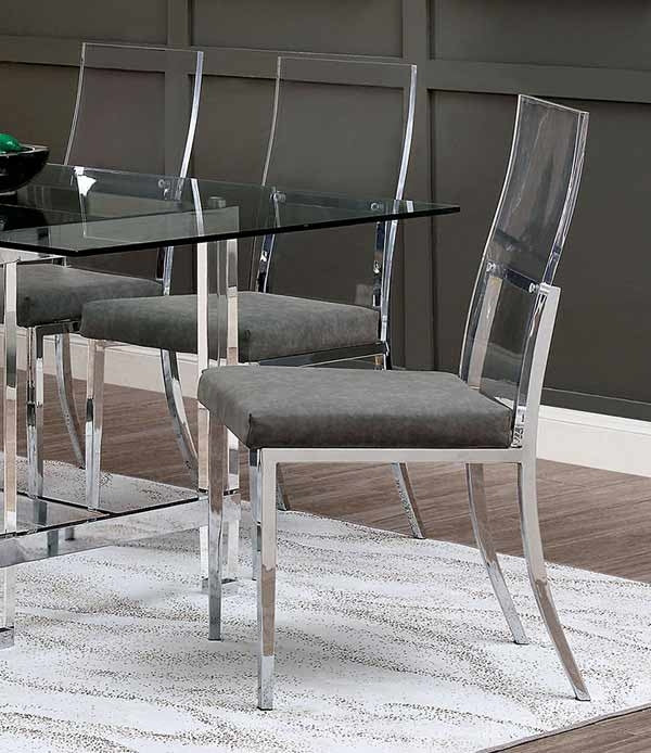 Furniture of America - Casper 7 Piece Dining Table Set in Chrome - CM3654-7SET - GreatFurnitureDeal