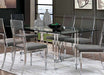 Furniture of America - Casper 5 Piece Dining Table Set in Chrome - CM3654-5SET - GreatFurnitureDeal