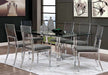 Furniture of America - Casper 7 Piece Dining Table Set in Chrome - CM3654-7SET - GreatFurnitureDeal