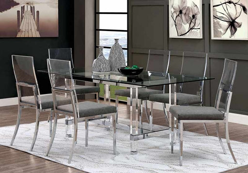 Furniture of America - Casper 5 Piece Dining Table Set in Chrome - CM3654-5SET - GreatFurnitureDeal