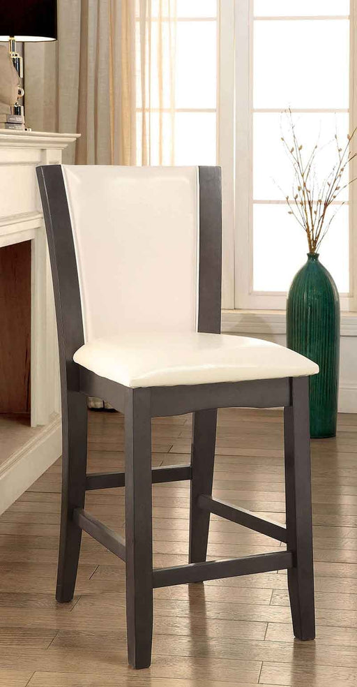 Furniture of America - MANHATTAN III 5 Piece ROUND COUNTER HT. TABLE Set in Gray - CM3710GY-PT-5SET - Side Chair
