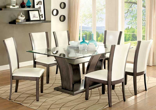 Furniture of America - MANHATTAN 5 Piece Rectangular Dining Table Set in Gray - CM3710GY-T-5SET - GreatFurnitureDeal