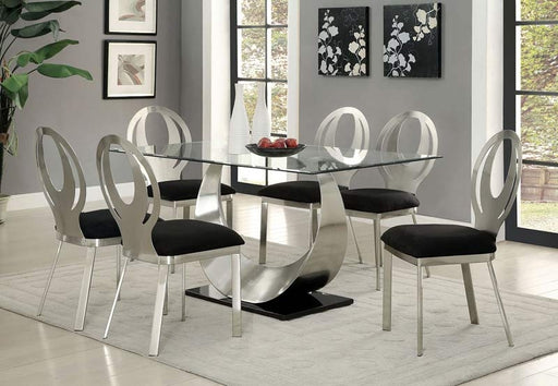 Furniture of America - ORLA 5 Piece Dining Table Set in Silver/Black - CM3726T-5SET