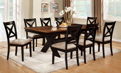 Furniture of America - LIBERTA 9 Piece Dining Table Set in Dark Oak/Black - CM3776T-9SET