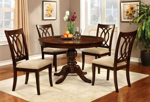 Furniture of America - CARLISLE 5 Piece Round Dining Table Set in Brown Cherry - CM3778RT-5SET - GreatFurnitureDeal