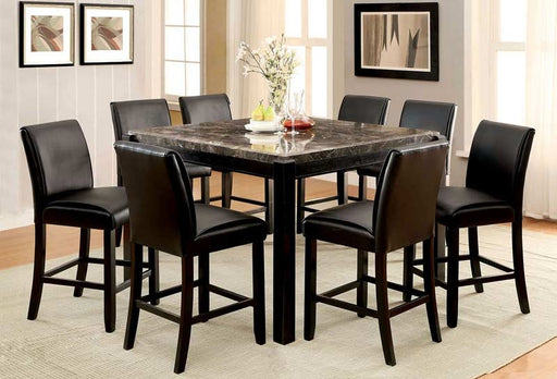 Furniture of America - GLADSTONE II 5 Piece COUNTER HT. TABLE Set in Black - CM3823BK-PT-5SET - GreatFurnitureDeal