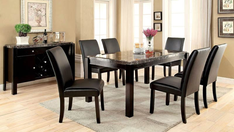 Furniture of America - GLADSTONE I 7 Piece Dining Table Set in Black - CM3823BK-T-7SET