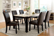 Furniture of America - GLADSTONE I 7 Piece Dining Table Set in Dark Walnut/Ivory - CM3823T-7SET