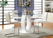 Furniture of America - LODIA II 5 Piece ROUND COUNTER HT. TABLE Set in White - CM3825WH-RPT-5SET