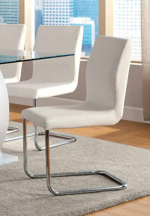 Furniture of America - LODIA I 5 Piece Dining Table Set in White - CM3825WH-T-5SET - Side Chair