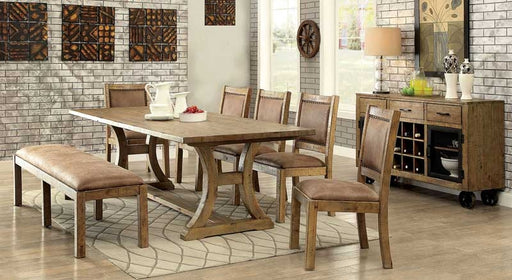 Furniture of America - GIANNA 7 Piece Dining Table Set in Rustic Pine - CM3829T-7SET - GreatFurnitureDeal