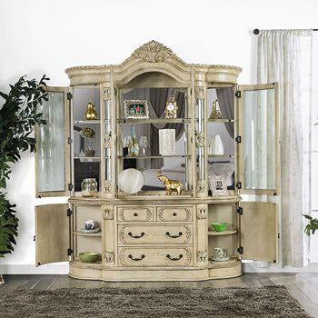 Furniture of America - Tuscany Hutch Buffet in Antique White - CM3845WH-HB - GreatFurnitureDeal
