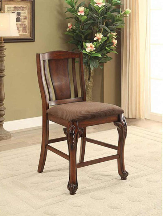 Furniture of America - JOHANNESBURG 5 Piece COUNTER HT. TABLE Set in Brown Cherry - CM3873PT-5SET - Side Chair