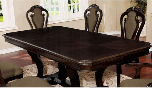 Furniture of America - Rosalina 5 Piece Double Pedestal Dining Table Set in Walnut - CM3878-5SET - GreatFurnitureDeal