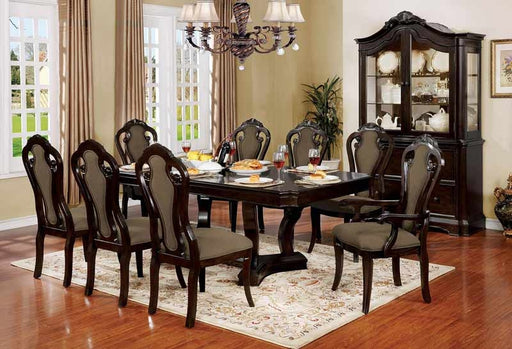 Furniture of America - Rosalina 5 Piece Double Pedestal Dining Table Set in Walnut - CM3878-DT-5SET