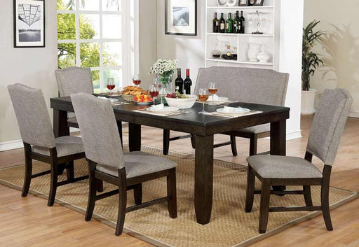 Furniture of America - Teagan 5 Piece Dining Table Set in Dark Walnut - CM3911-5SET
