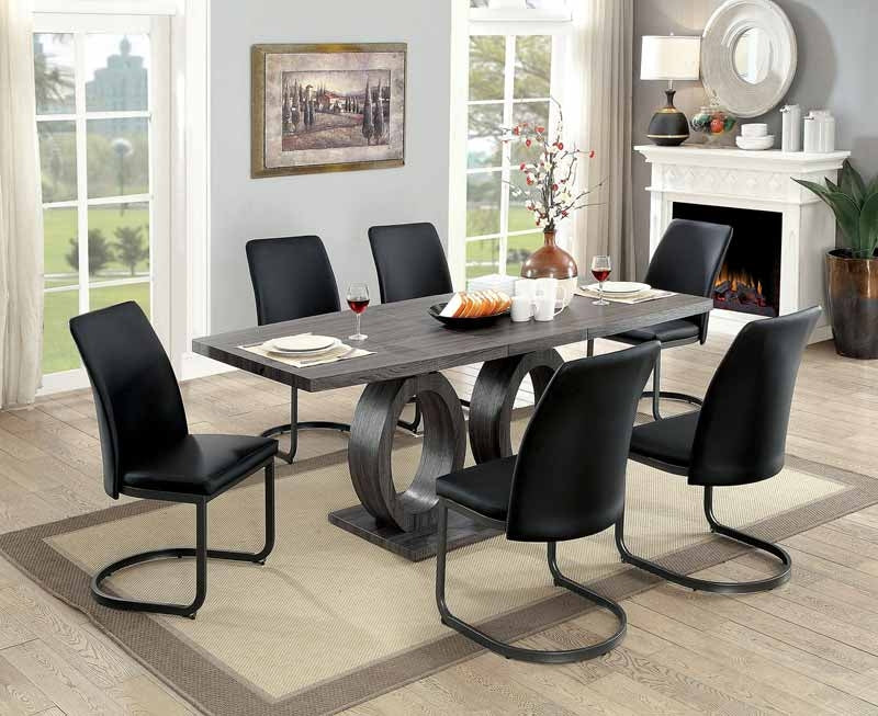 Furniture of America - Saskia 5 Piece Dining Table Set in Gray - CM3918-5SET - Room View