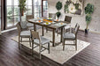 Furniture of America - ANTON II 5 Piece COUNTER HT. TABLE Set in Gray - CM3986PT-5SET - GreatFurnitureDeal