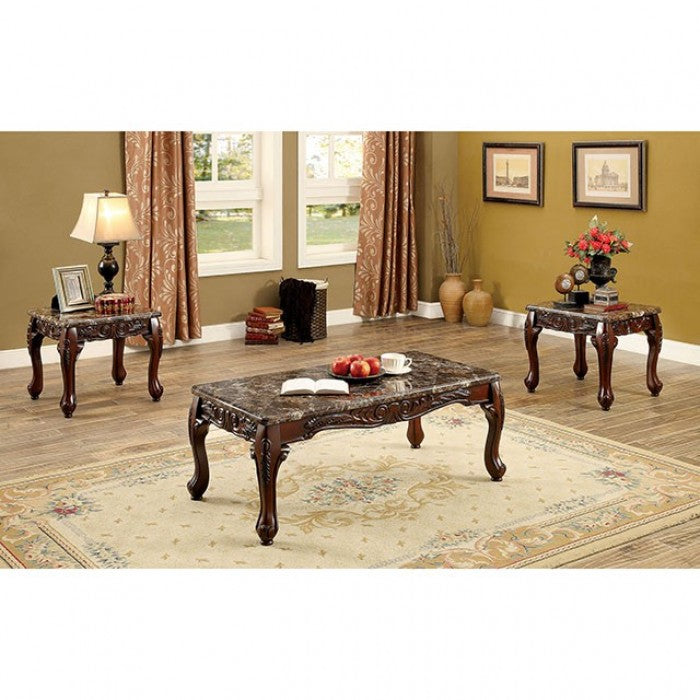 Furniture of America - Lechester 3 Piece Occasional Table Set In Dark Oak Brown - CM4487BR-3PK - GreatFurnitureDeal
