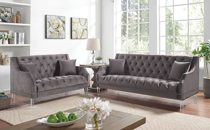 Furniture of America - Franceschi Sofa in Gray - CM6065GY-SF - GreatFurnitureDeal