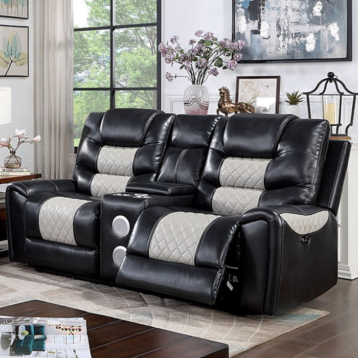 Furniture of America - Leipzig 3 Piece Reclining Living Room Set in Black - CM6080-SF-LV-CH