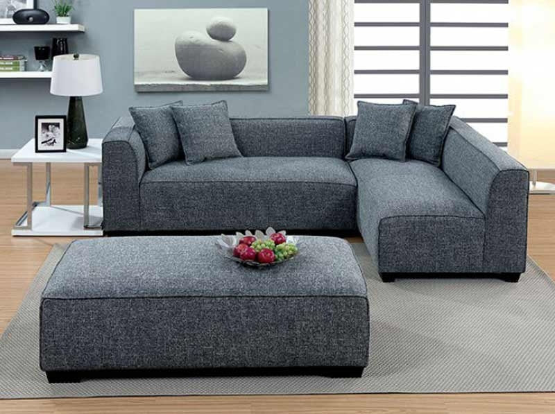 Furniture of America - Jaylene Sectional with Ottoman in Gray - CM6120 - GreatFurnitureDeal