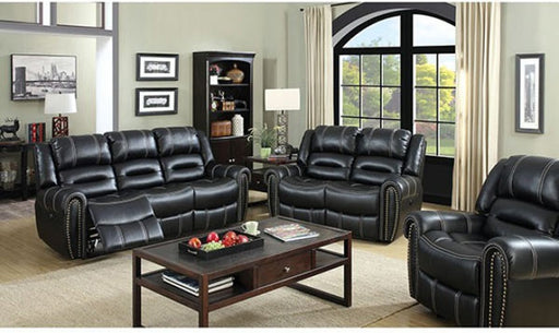 Furniture of America - Frederick Black 3 Piece Reclining Living Room Set - CM6130-SF-LV-CH