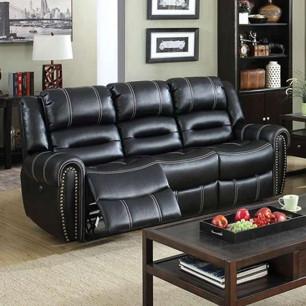 Furniture of America - Frederick Black 3 Piece Reclining Living Room Set - CM6130-SF-LV-CH - GreatFurnitureDeal