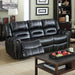 Frederick Black 3 Piece Reclining Living Room Set - CM6130-SF-LV-CH - Reclining Sofa