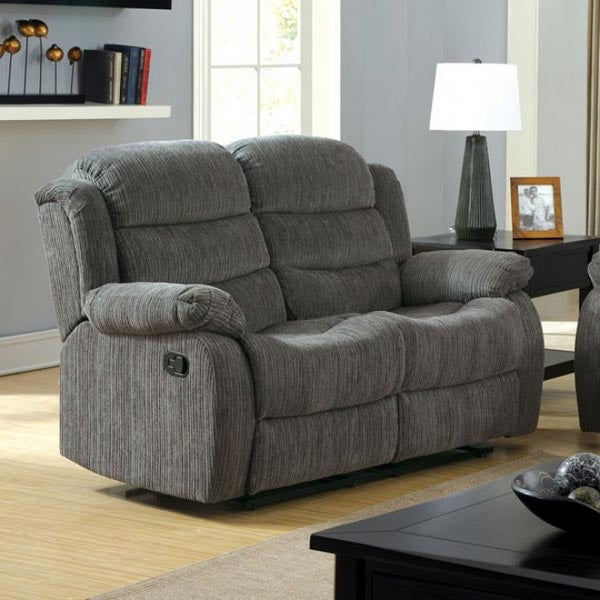 Millville Gray 3 Piece Reclining Motion Living Room Set - CM6173GY-SF-LV-CH - Loveseat