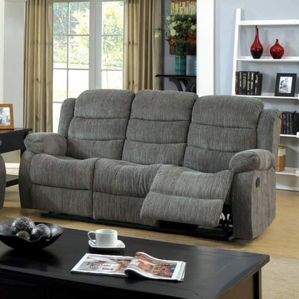 Millville Gray 3 Piece Reclining Motion Living Room Set - CM6173GY-SF-LV-CH - Sofa