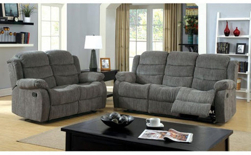 Furniture of America - Millville Gray 2 Piece Reclining Motion Sofa Set - CM6173GY-SF-LV