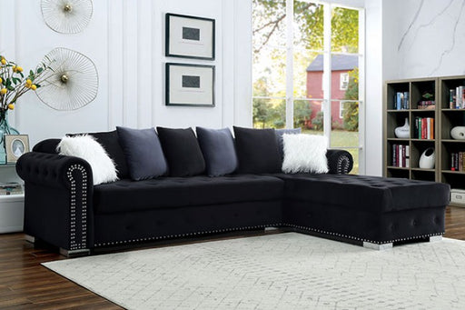 Furniture of America - Wilmington Sectional in Black - CM6239BK - GreatFurnitureDeal