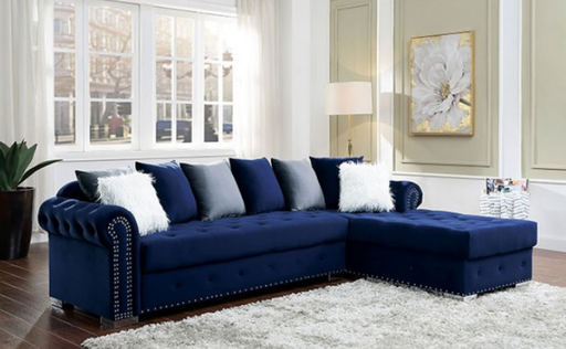 Furniture of America - Wilmington Sectional in Blue - CM6239BL - GreatFurnitureDeal