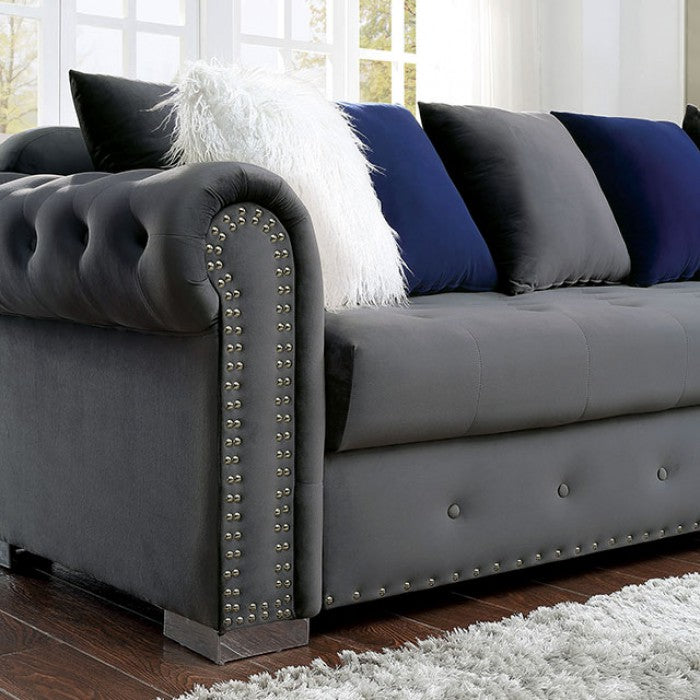 Furniture of America - Wilmington Sectional in Gray - CM6239GY