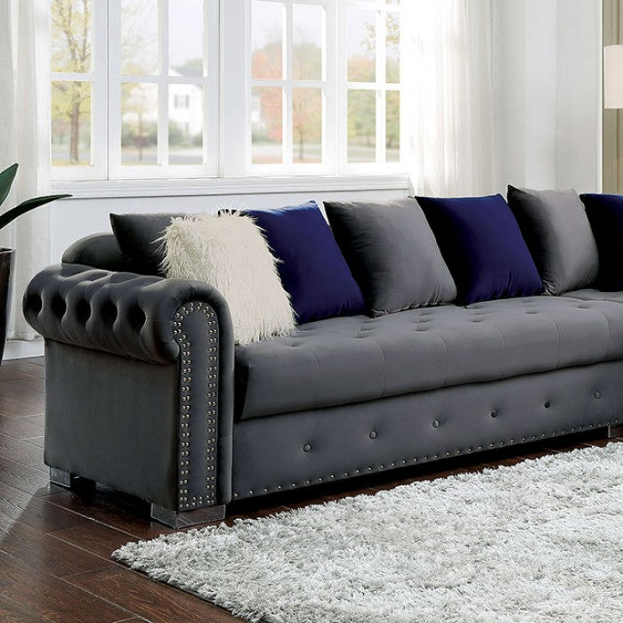 Furniture of America - Wilmington Sectional in Gray - CM6239GY