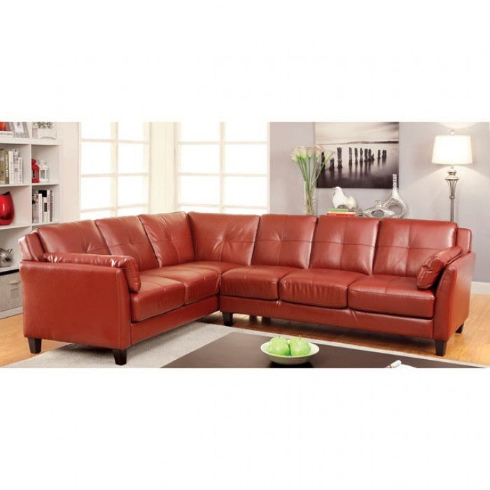 Furniture of America - Peever Sectional in Mahogany Red - CM6268RD-SET - GreatFurnitureDeal