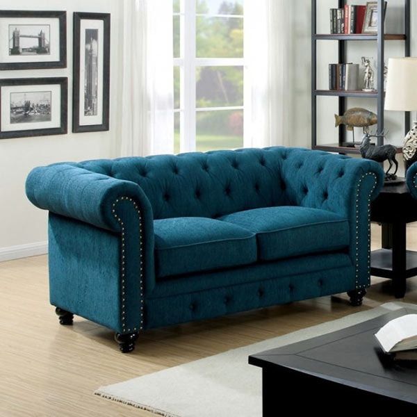 Furniture of America - Stanford Dark Teal 2 Piece Sofa Set - CM6269TL-SF-LV - GreatFurnitureDeal