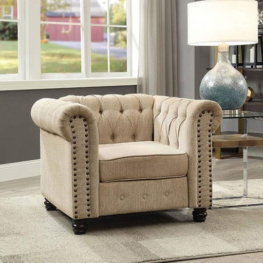 Furniture of America - Winifred Ivory 3 Piece Living Room Set - CM6342IV-SF-LV-CH - GreatFurnitureDeal