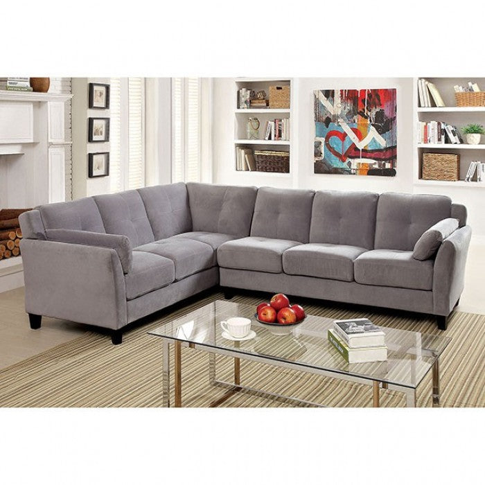 Furniture of America - Peever Sectional in Warm Gray - CM6368GY - GreatFurnitureDeal